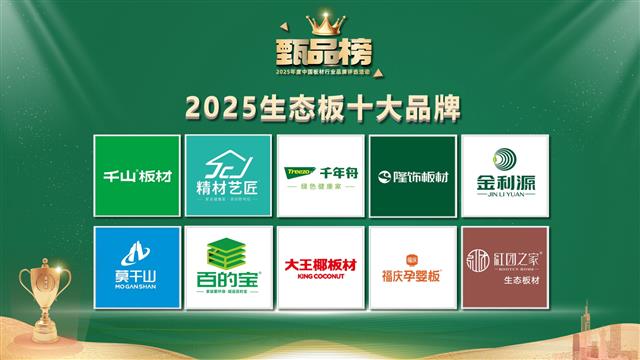 2025甄品榜生态板十大品牌排名揭晓